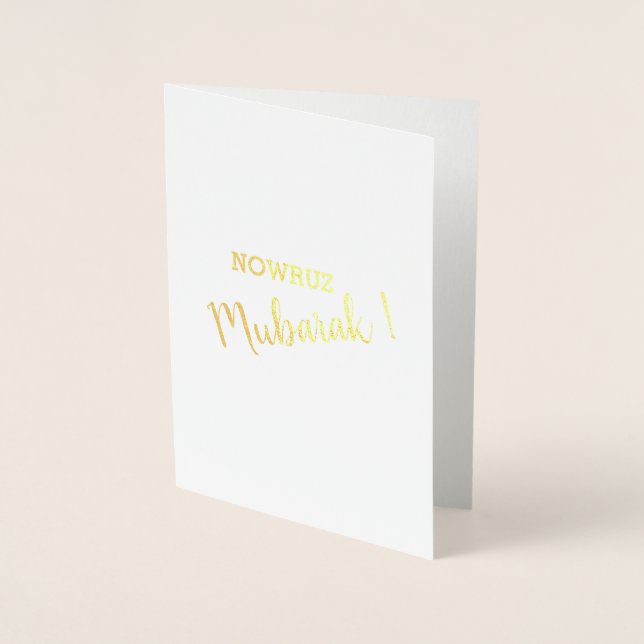 Carte Dorée Nowruz Moubarak Perse Iran Nouvel An vide (Devant)