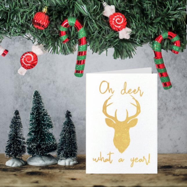 Carte Dorée Oh Mon Dieu, Quel An ! Noël drôle (Créateur téléchargé)