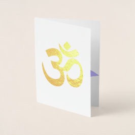 Carte Dorée Om Symbole Rainbow Lotus