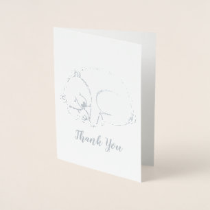 Carte Dorée Ours polaire Baby shower fille rose