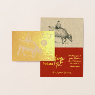 Carte Dorée Ox original Peinture pour enfants Lunaire 2021 Lux