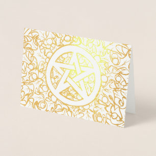 Carte Dorée Pagan Yule Pentagram