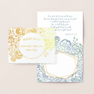 Carte Dorée Pale Dusty Bleu Religieux Sympathie chrétienne