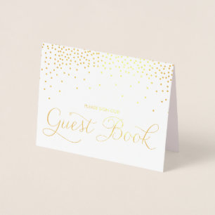 Carte Dorée Panneau Mariage du livre d'or Confetti Dots