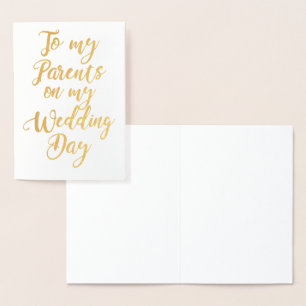 Carte Dorée Parents du Merci Mariage de la mariée ou de la cha
