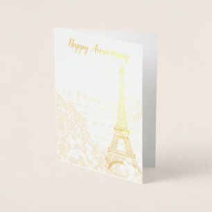 Carte Dorée Paris Gold ou Silver Foil - Personnalisé