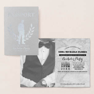 Carte Dorée Passeport Bachelor Party feuille argent