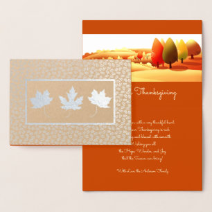Carte Dorée Paysage d'automne Luxe Thanksgiving Real