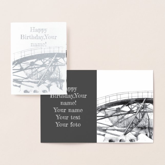 Carte Dorée Pencilart de passerelle antique Monochrome (Affichage)