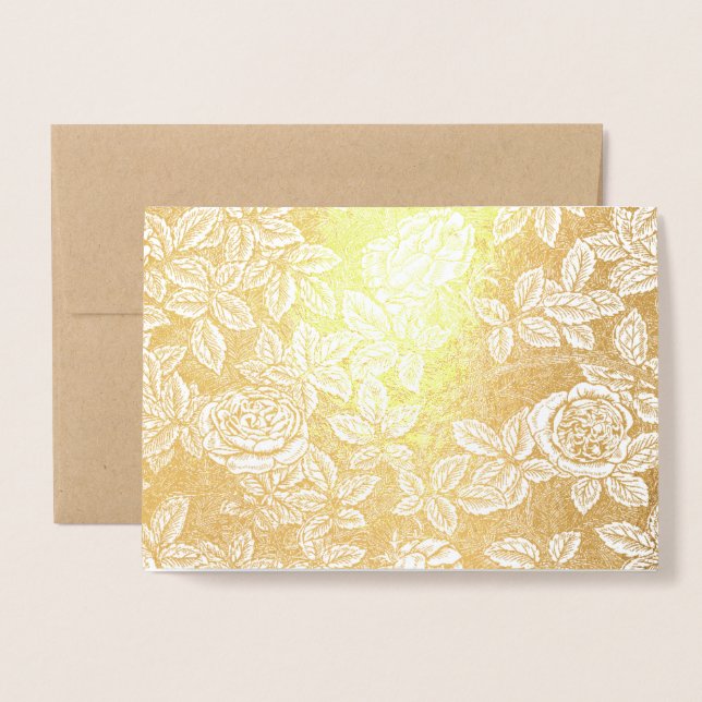 Carte Dorée Personnalisé (Devant avec enveloppe)