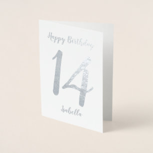 Carte Dorée Personnalisé Joyeux Anniversaire Nom et âge Argent