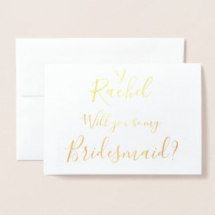 Carte Dorée Personnalisé   Serez-Vous Ma Femme D'Accueil ? Car