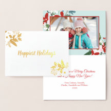 Photo de Noël Floral Rouge Aqua