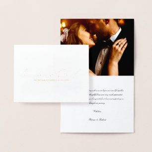 Carte Dorée Photo de remerciement de mariage Love And Thanks