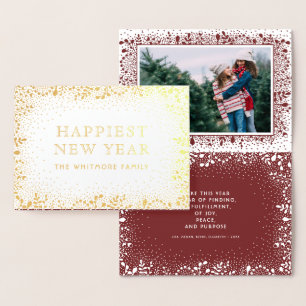 Carte Dorée Photo givrée de vacances de branches