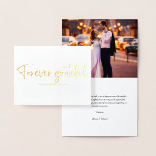 Carte Dorée Pile photo pour toujours gracieux Merci Mariage