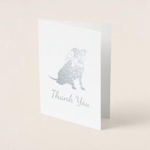 Carte Dorée Pit Bull Baby shower Pitbull Chien Blue Boy