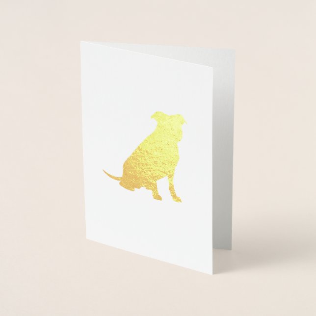 Carte Dorée Pit Bull Chien Baby shower Blue Boy Pitbull (Devant)