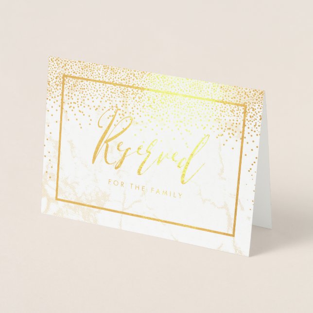 Carte Dorée PixDezines Gold Confetti/Signes de table réservés (Devant)