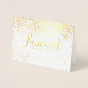Carte Dorée PixDezines Gold Confetti/Symbole de table réservé