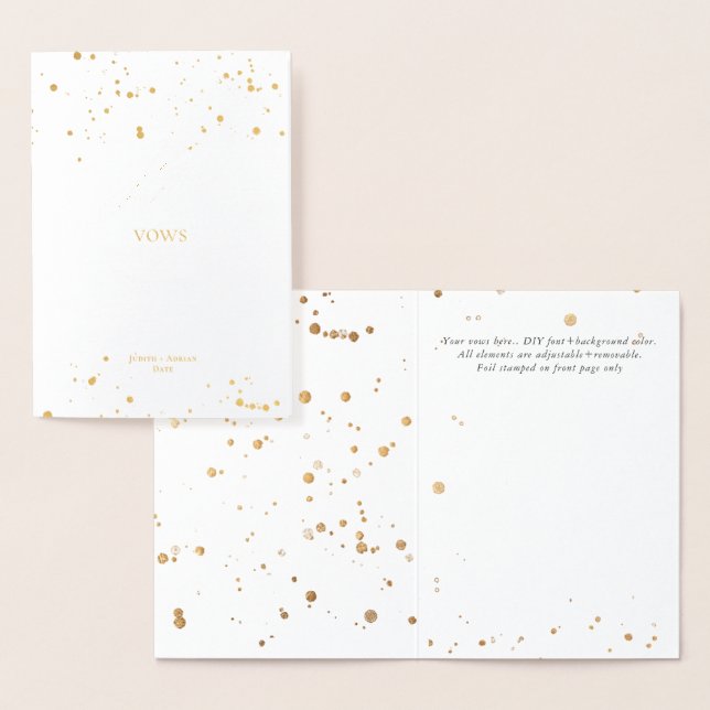 Carte Dorée PixDezines Gold Luxe Calligraphie Ses Vows (Affichage)