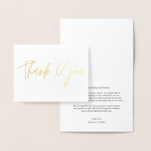 Carte Dorée Plié or Merci Mariage moderne