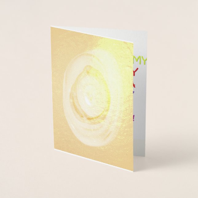 Carte Dorée Poème drôle d'amour avec design artistique pour n' (Devant)