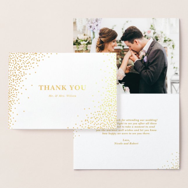 Carte Dorée Points Confetti de l'huile d'or moderne Mariage I (Affichage)