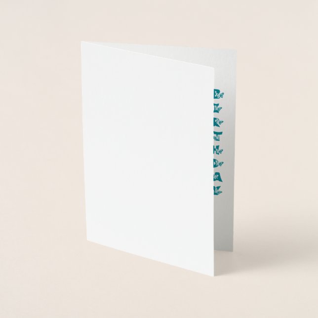 Carte Dorée Premier anniversaire de bébé. (Devant)