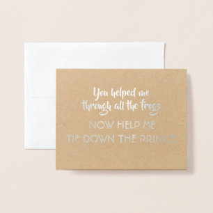 Carte Dorée Princesse Funny Bridesmaid Proposal de conte de