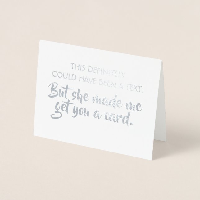 Carte Dorée Proposition Drôle Groomsman - Elle M'A Fait ! (Devant)