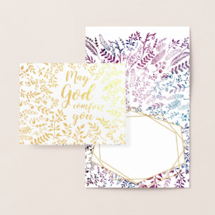 Carte Dorée Purple Bleu Religieux Puisse Dieu vous consoler Sy