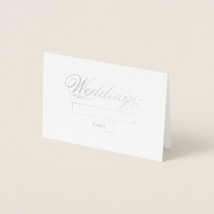 Carte Dorée Real Silver Foil Luxe Mariage Place Card
