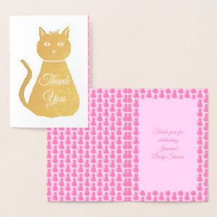 Carte Dorée Remerciements pour la Baby Shower de la jolie peti
