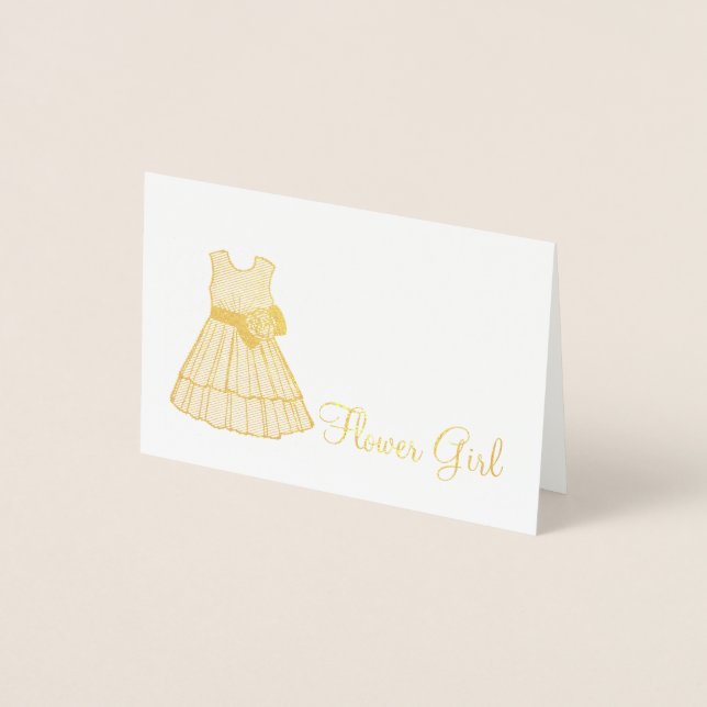 Carte Dorée Robe Fleur Mariage fête nuptiale Cadeau (Devant)