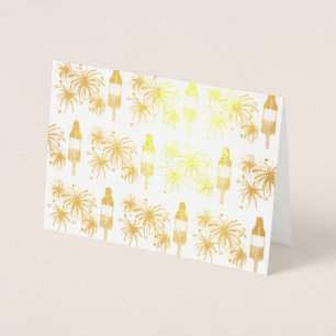 Carte Dorée Rocket Pop Fireworks Popsicle Juillet 4 Fête