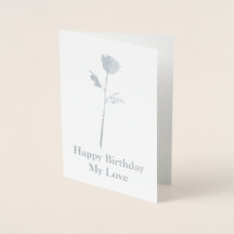 Rose d'argent romantique avec son propre message -