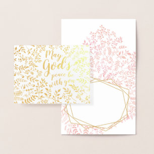 Carte Dorée Rose Floral Religieux Puisse Dieu vous consoler Sy