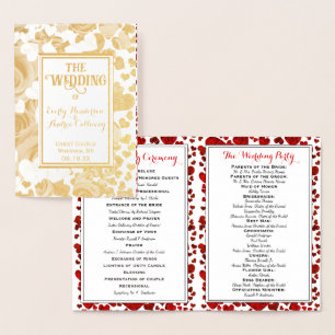 Carte Dorée Roses Gold Foil et Mariage de coeur