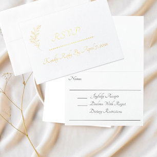 Carte Dorée RSVP Enregistrer La Date