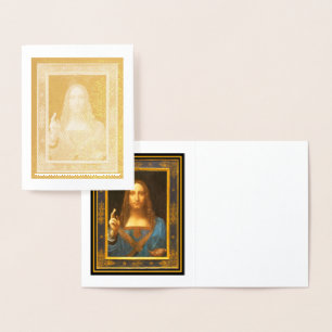 Carte Dorée Salvator Mundi par Leonardo da Vinci ~ 1500 Foil C