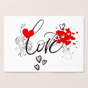 Carte Dorée Scénario d'amour fantaisiste   Mariée et marié sou