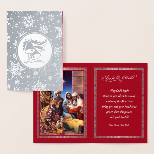 Carte Dorée Scène de la Nativité Afro-Américaine Noël réel (Affichage)