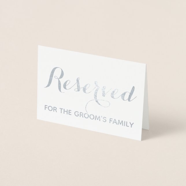 Carte Dorée Script personnalisé réservé élégant Mariage Table  (Devant)