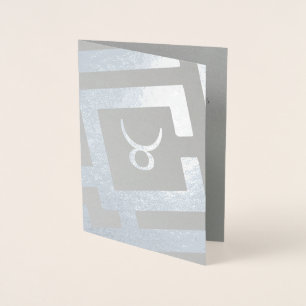 Carte Dorée SIGNE Astrologique Taurus Décor Argent Texte perso