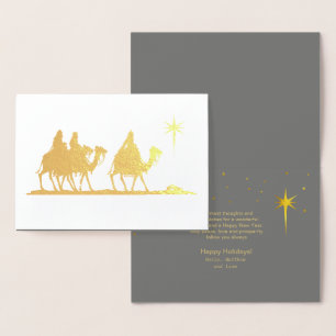 Carte Dorée Silhouette Gold de trois hommes sages ID424