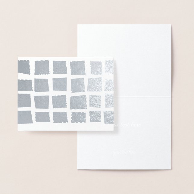 Carte Dorée Silver Or simple Abstrait moderne Carrés aléatoire (Affichage)