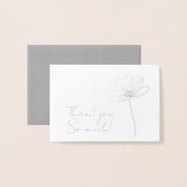 Carte Dorée Simple Flower Thank You