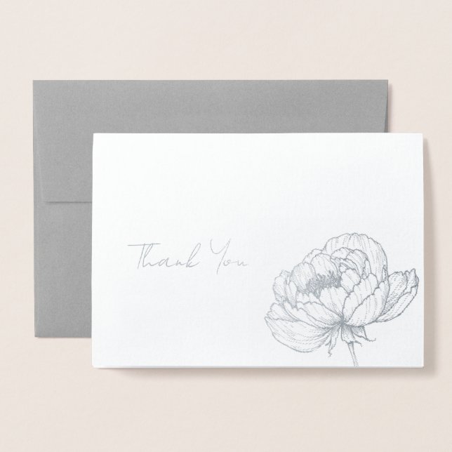 Carte Dorée Simple Merci (Devant avec enveloppe)