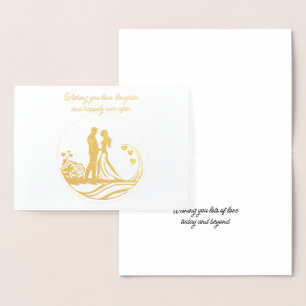 Carte Dorée Souhaitez-vous aimer, rire et heureux toujours apr